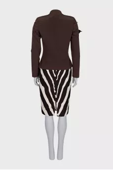 Jacket with skirt in animal print