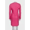 Suit with jacket and skirt decorated with chain