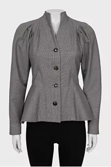 Fitted jacket made of wool and silk