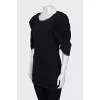 Black blouse with raw edges