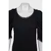 Black blouse with raw edges