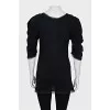 Black blouse with raw edges