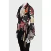 Silk printed blouse with ties