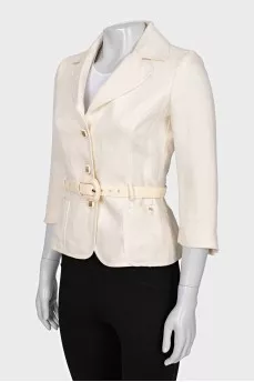 Linen jacket with belt
