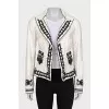 White jacket with black trim