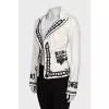 White jacket with black trim