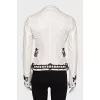 White jacket with black trim
