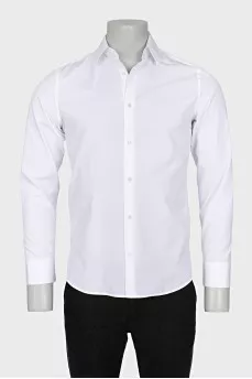 Мужская прямая рубашка белого цвета 