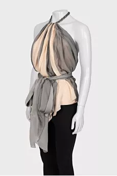 Silk top with chain