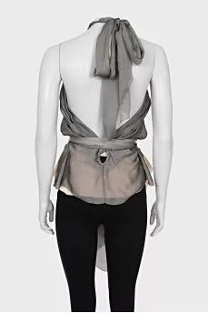 Silk top with chain