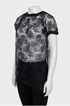 Black lace blouse