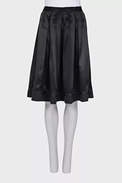Silk pleated skirt