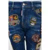 Skinny jeans with tag patches
