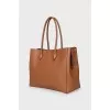 Brown leather tote