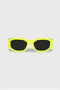 Sunglasses with a bright frame and logo