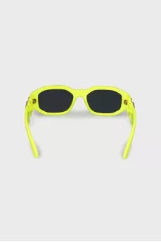 Sunglasses with a bright frame and logo