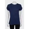 Blue straight cut t-shirt