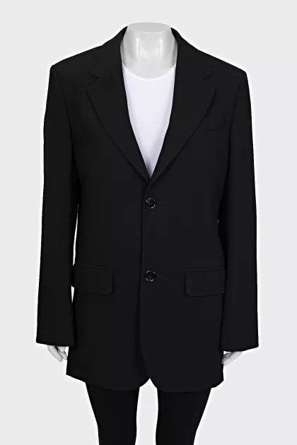 Wool jacket with tag