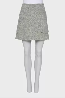 Straight cut skirt with patch pockets
