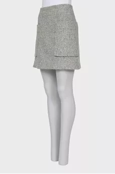 Straight cut skirt with patch pockets