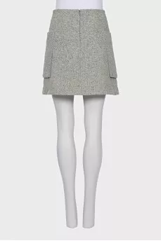 Straight cut skirt with patch pockets