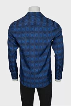 Men's Blue Print Shirt