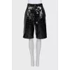 Faux croc skin shorts 