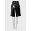 Faux croc skin shorts 