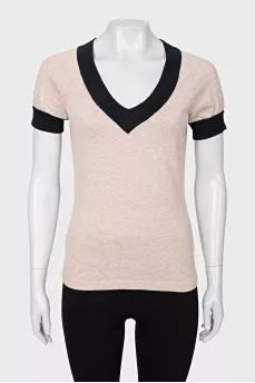 Beige straight cut t-shirt