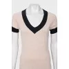 Beige straight cut t-shirt