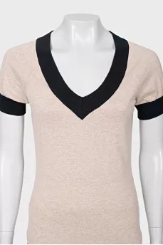 Beige straight cut t-shirt