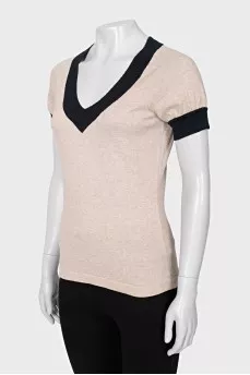 Beige straight cut t-shirt