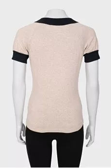 Beige straight cut t-shirt