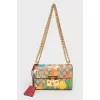 Flower -print bag on a chain