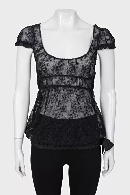 Black lace t-shirt