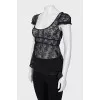 Black lace t-shirt
