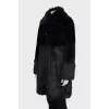 Fitted fur coat with buttons
