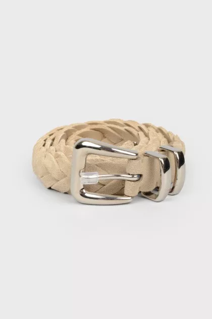 Suede braided belt