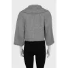 Cropped alpaca and wool coat with crystals
