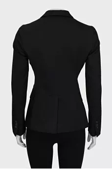 Fitted wool jacket with ties