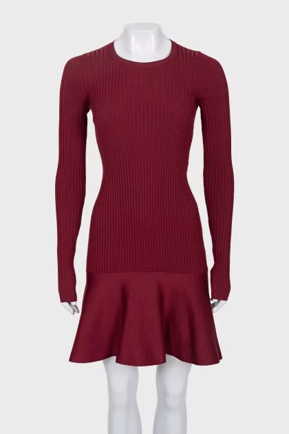Red ribbed dress