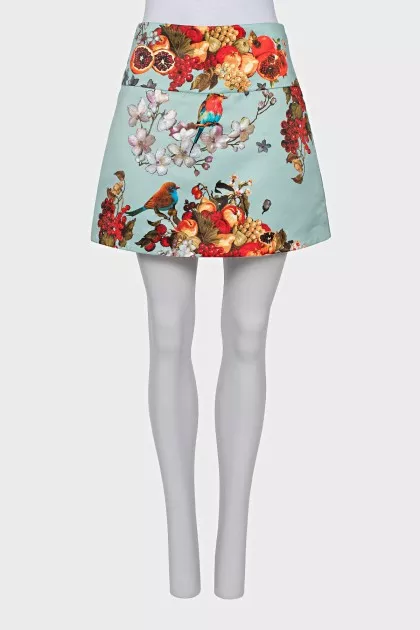 Mini skirt in bright print