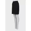 Pinstripe skirt with slit