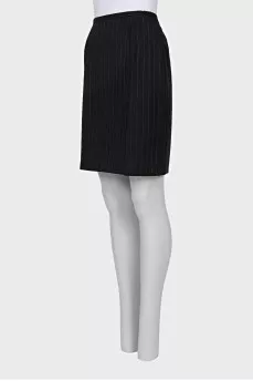 Pinstripe skirt with slit