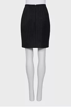 Pinstripe skirt with slit