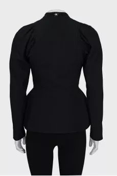 Fitted jacket decorated with embroidery and crystals
