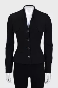 Fitted jacket with branded buttons