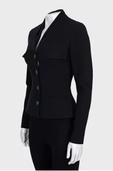 Fitted jacket with branded buttons