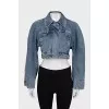 Cropped denim jacket with zipper