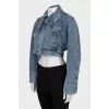 Cropped denim jacket with zipper
